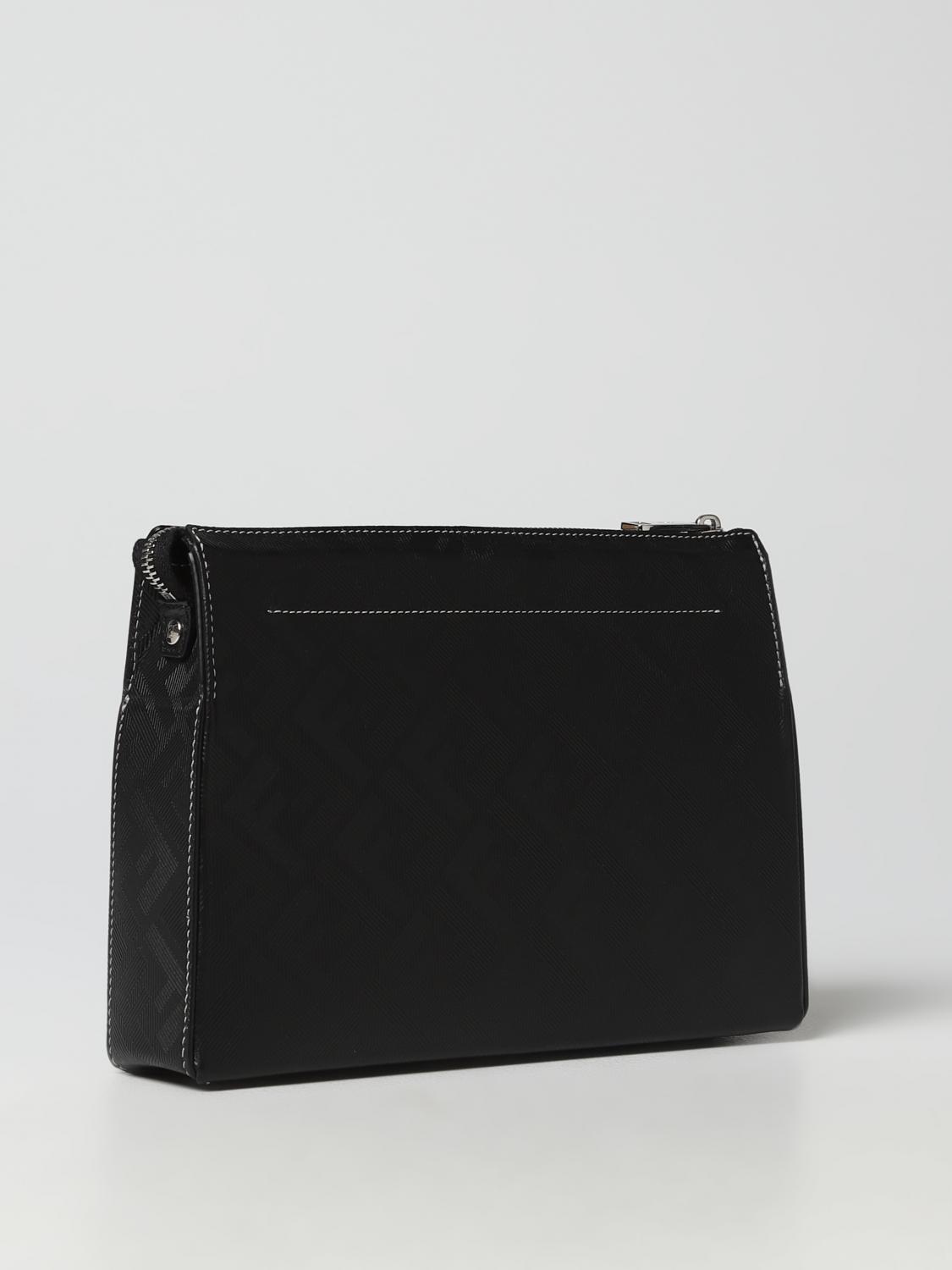 FENDI BRIEFCASE: Fendi leather clutch with all-over FF monogram, Black - Img 3