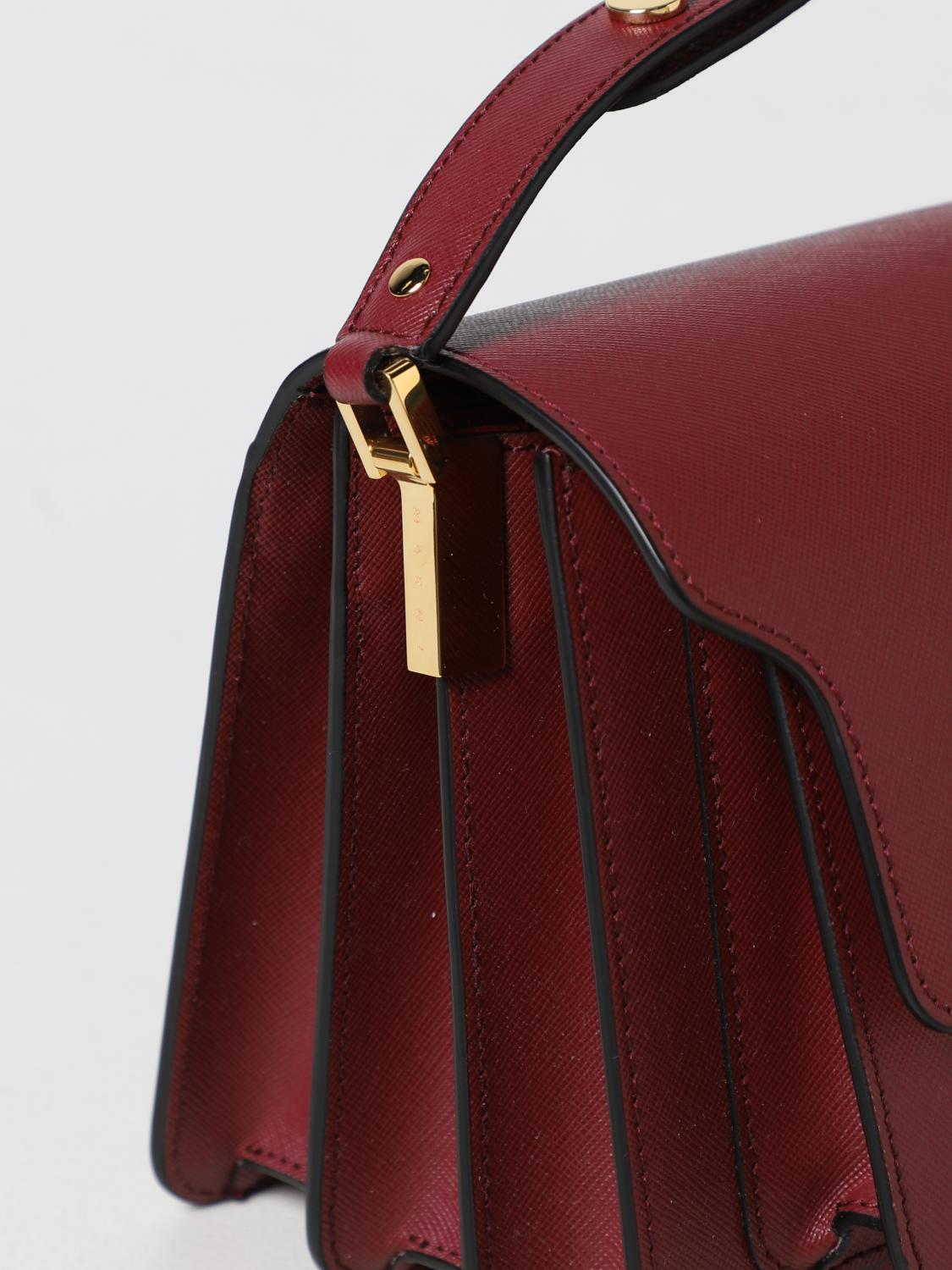 MARNI: Trunk bag in saffiano leather - Burgundy | Marni