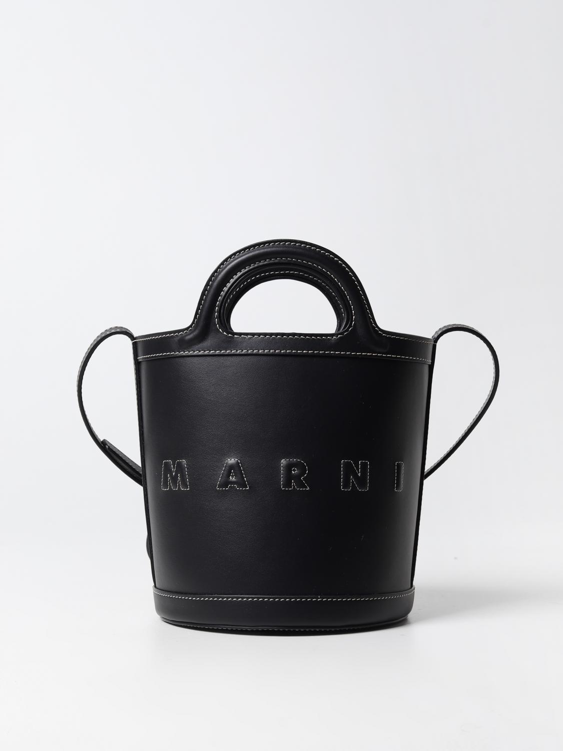 MARNI BORSA MINI: Borsa Tropicalia Marni in pelle , Nero - Img 1