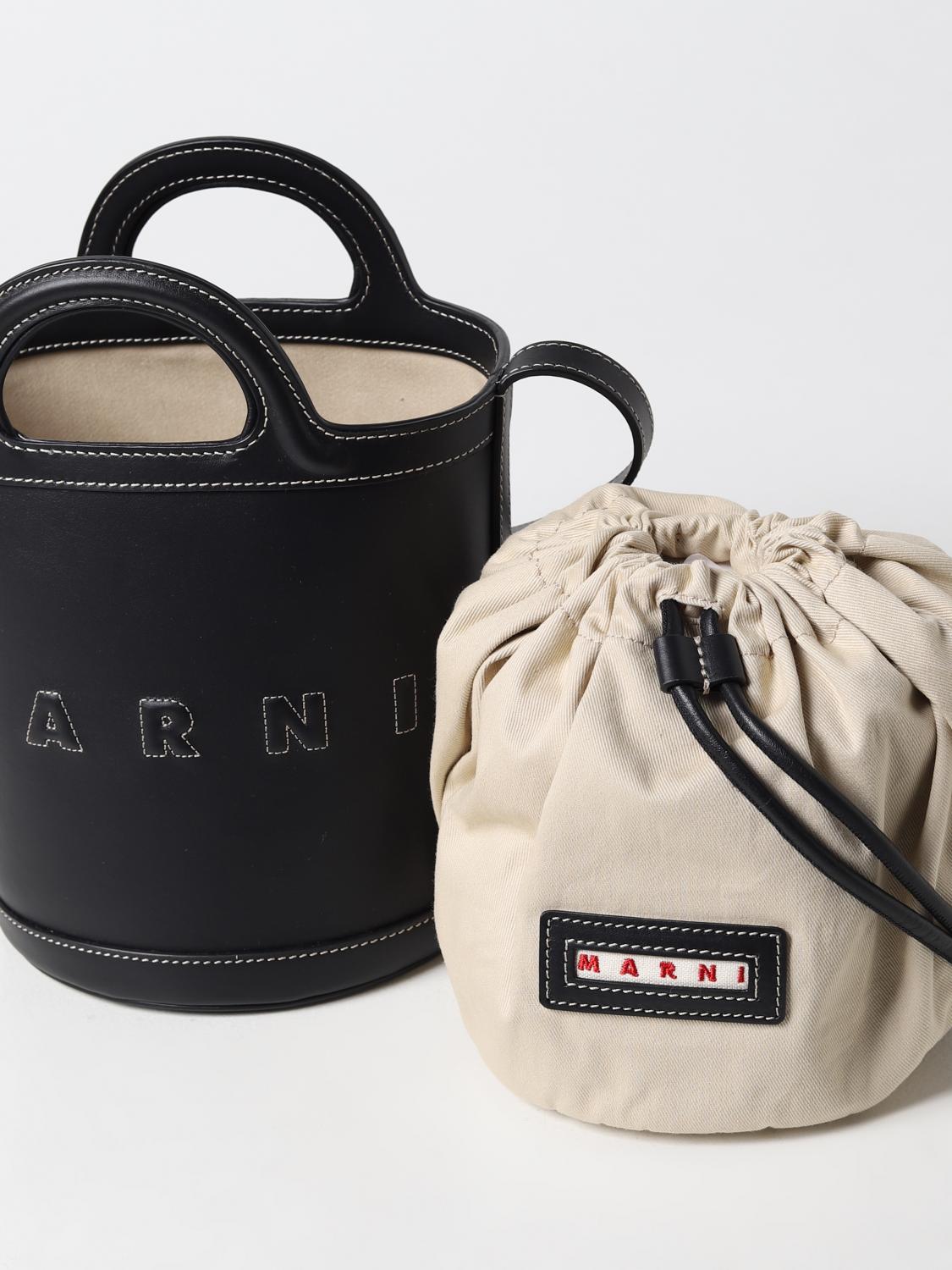 MARNI BORSA MINI: Borsa Tropicalia Marni in pelle , Nero - Img 3