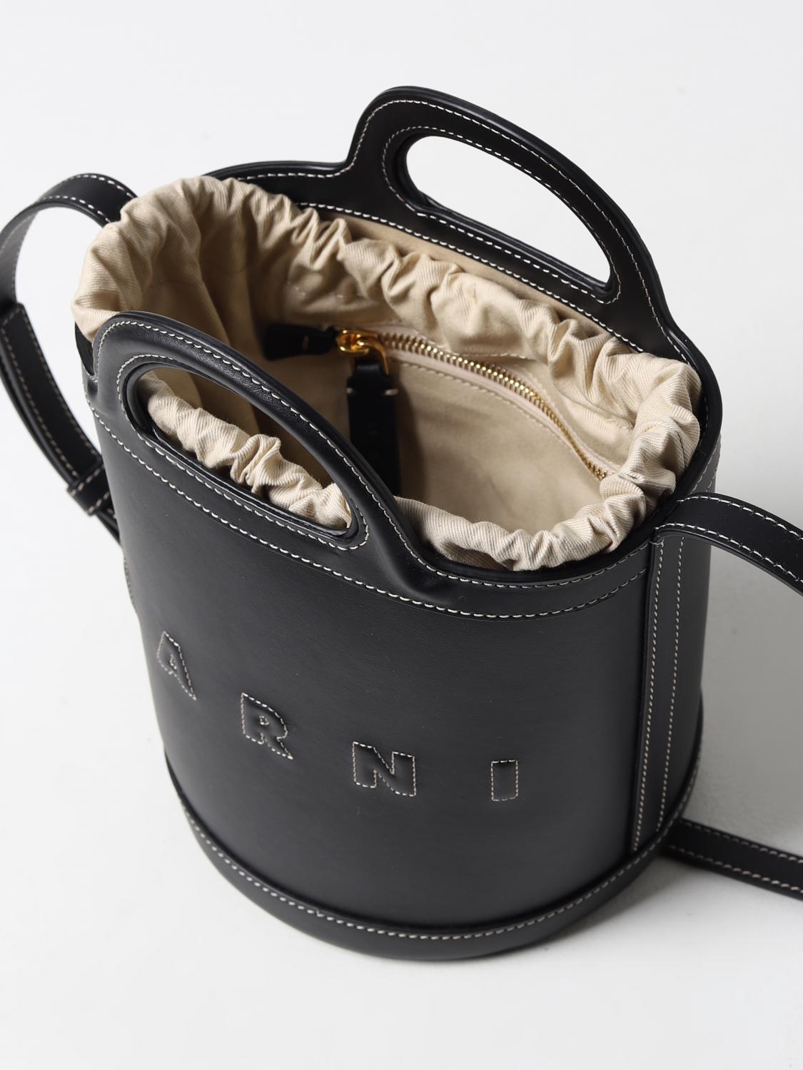 MARNI BORSA MINI: Borsa Tropicalia Marni in pelle , Nero - Img 4