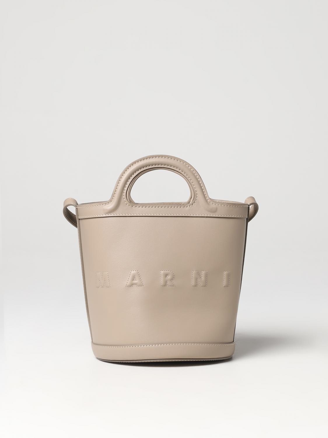 MARNI BORSA MINI: Borsa Tropicalia Marni in pelle , Grigio - Img 1