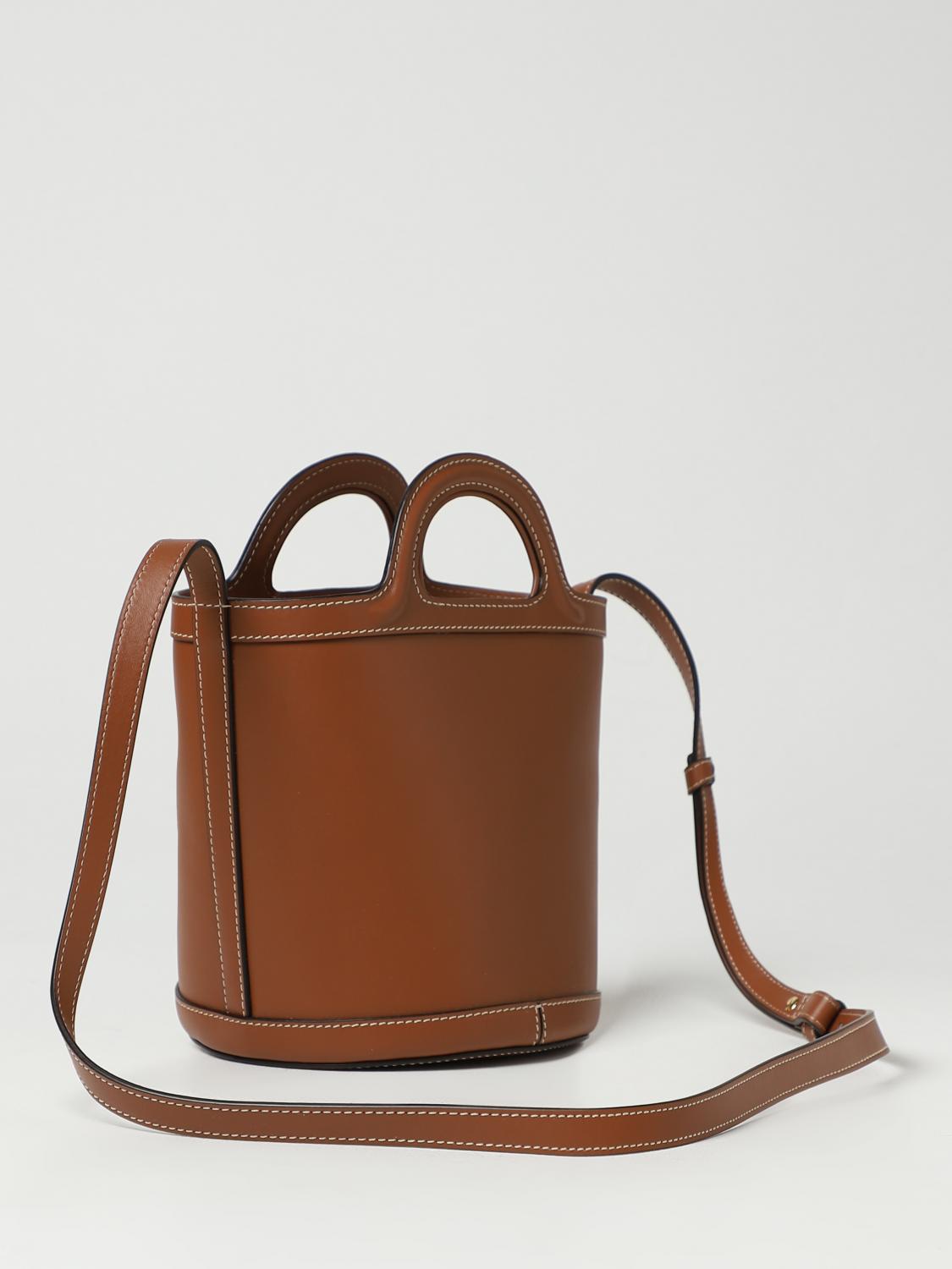 MARNI BORSA MINI: Borsa Tropicalia Marni in pelle , Marrone - Img 3