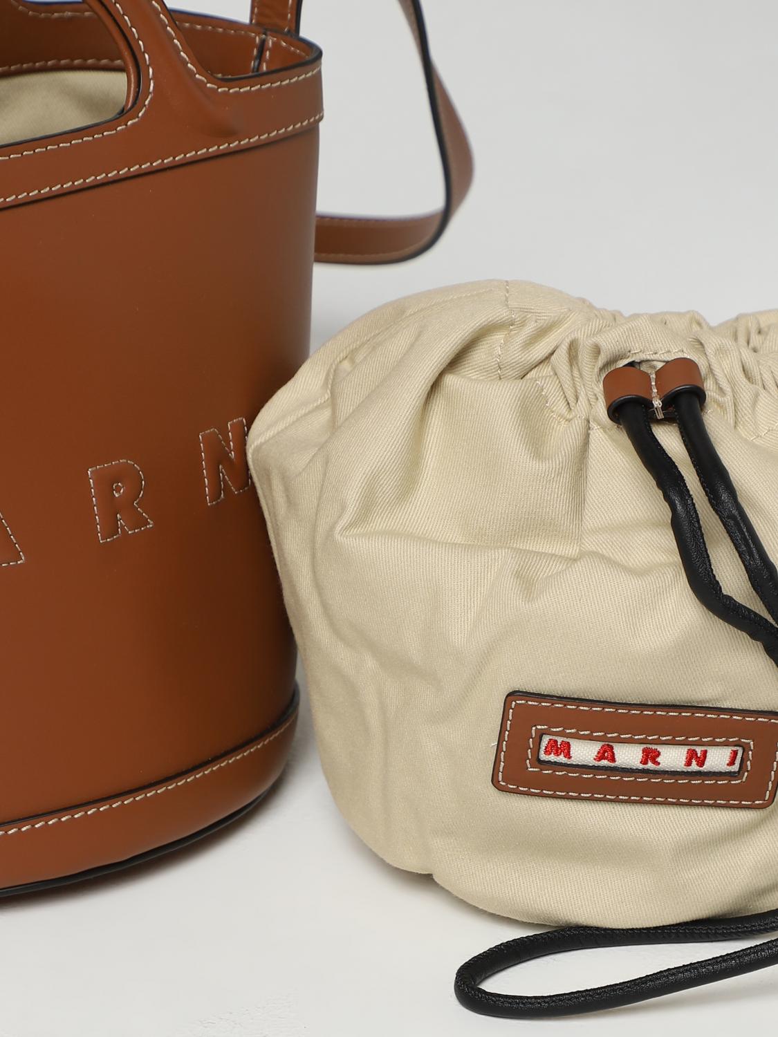 MARNI BORSA MINI: Borsa Tropicalia Marni in pelle , Marrone - Img 4