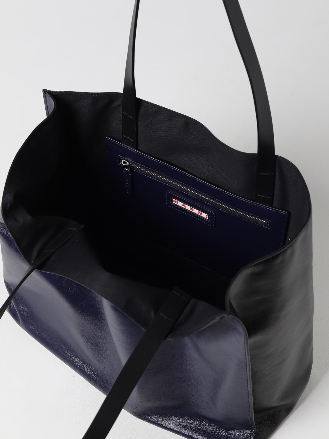 MARNI BORSA: Borsa Museo Marni in pelle bottalata, Blue - Img 4