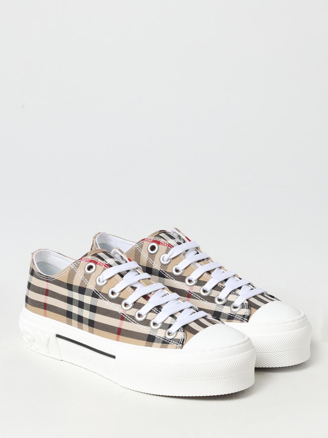BURBERRY SNEAKERS: Sneakers Burberry in cotone check, Beige - Img 2