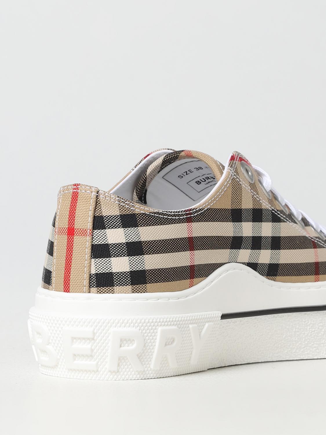 BURBERRY SNEAKERS: Sneakers Burberry in cotone check, Beige - Img 3