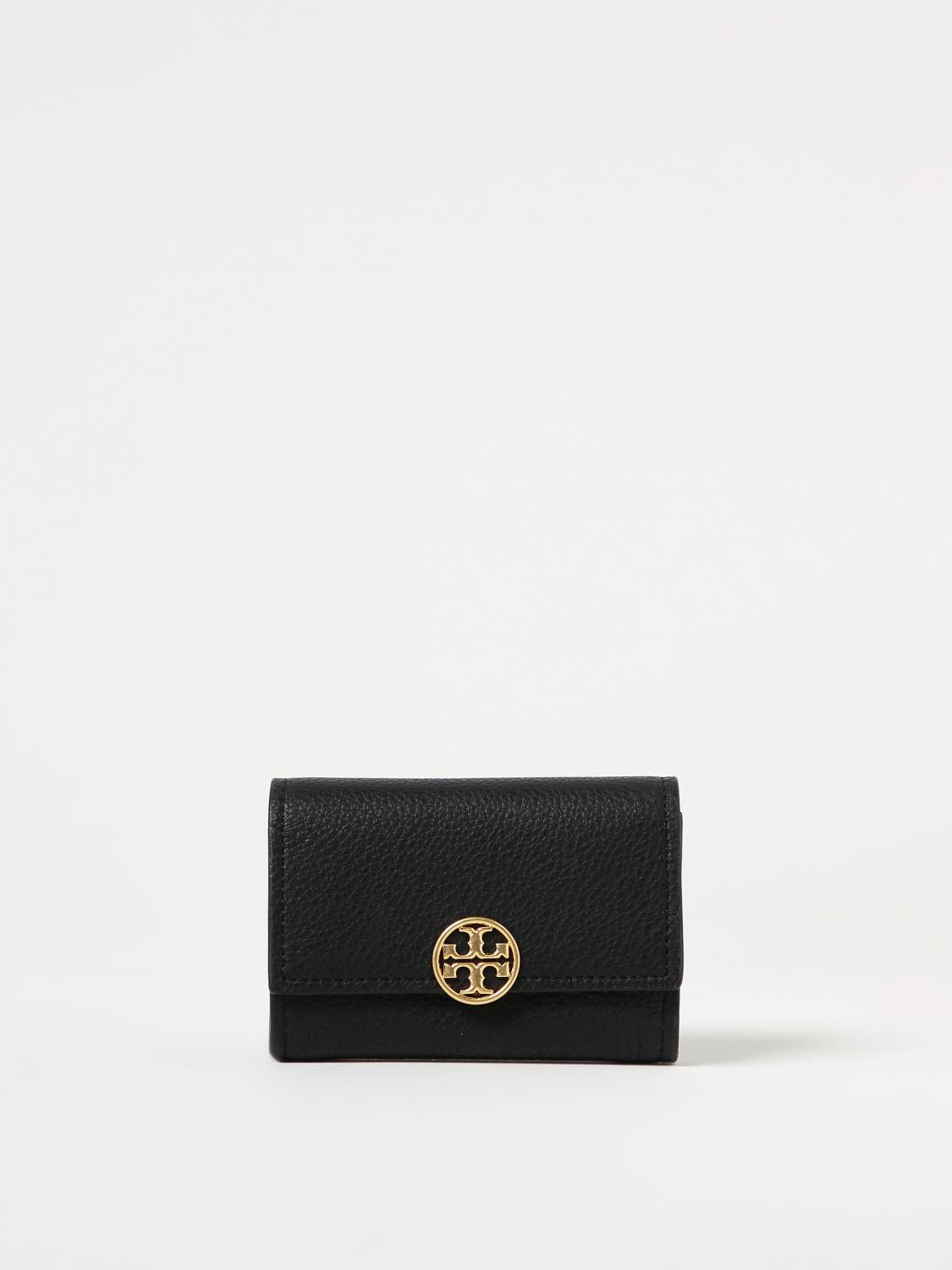 TORY BURCH WALLET: Tory Burch Miller wallet in grained leather, Black - Img 1