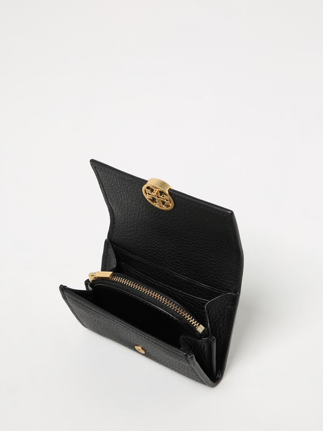 TORY BURCH WALLET: Tory Burch Miller wallet in grained leather, Black - Img 2
