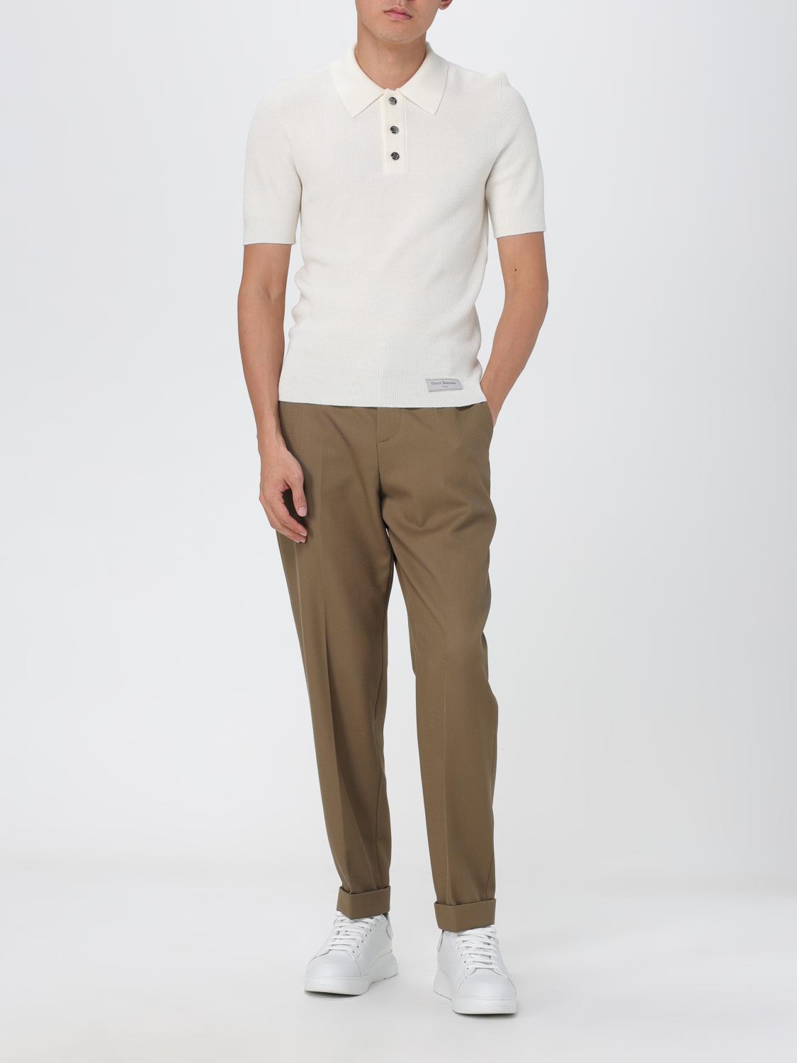 BALMAIN POLO SHIRT: Balmain polo shirt in Merino wool, Beige - Img 2