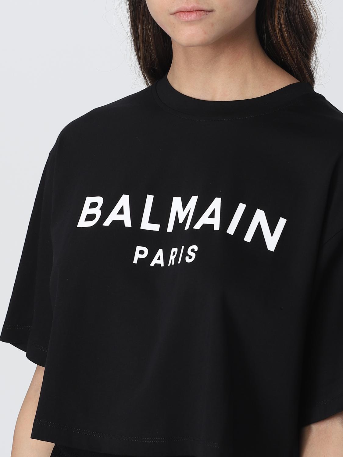 BALMAIN：Tシャツ レディース - ブラック | GIGLIO.COMオンラインの
