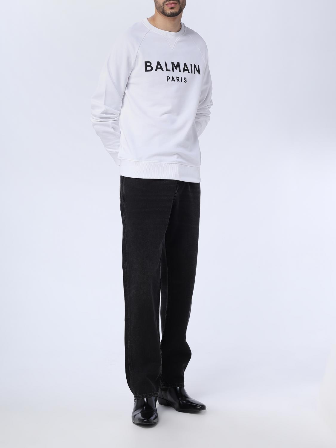 BALMAIN: sweatshirt in cotton - White | Balmain sweatshirt