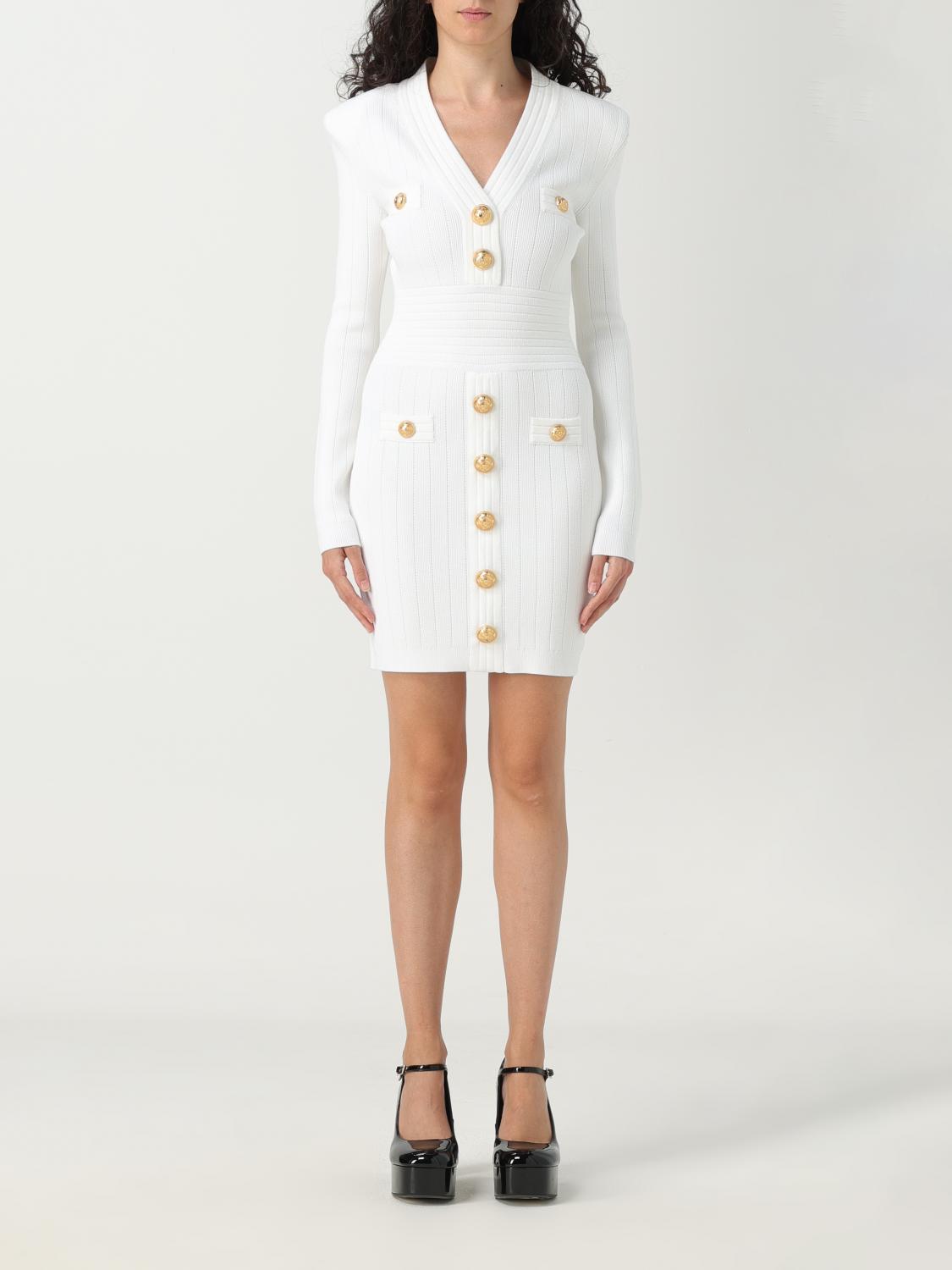 Balmain dress in sustainable viscose blend - White Balmain dress in sustainable viscose blend - White