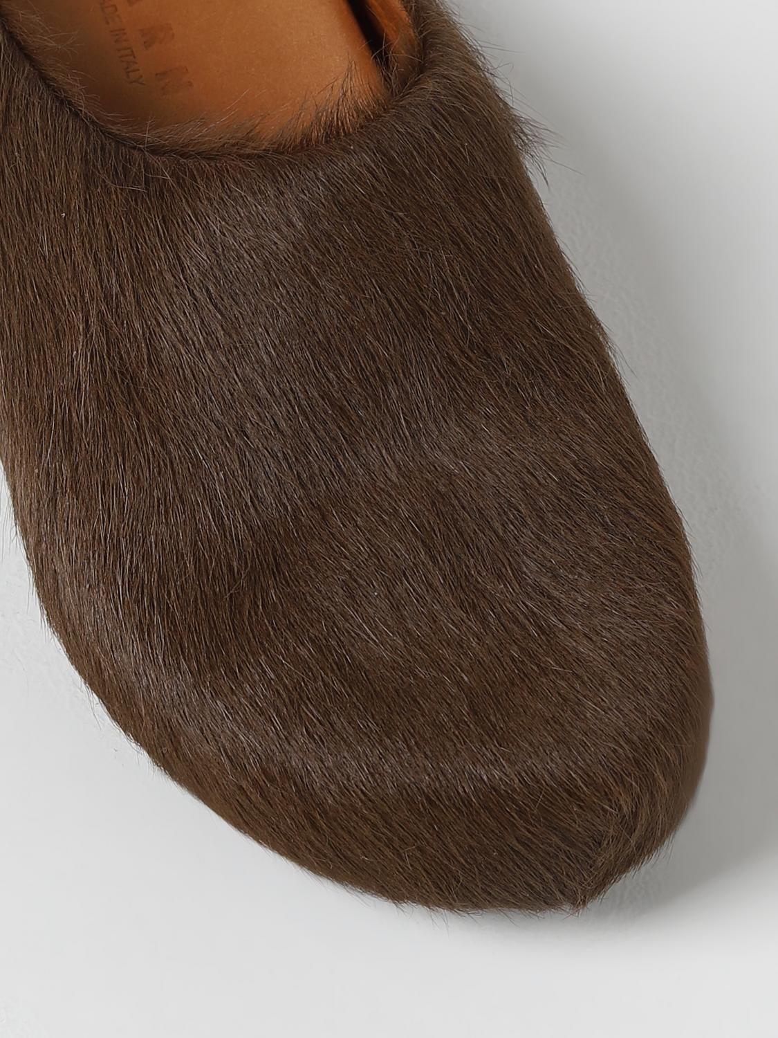 MARNI SCARPE: Sabot Marni in pelliccia, Marrone - Img 4
