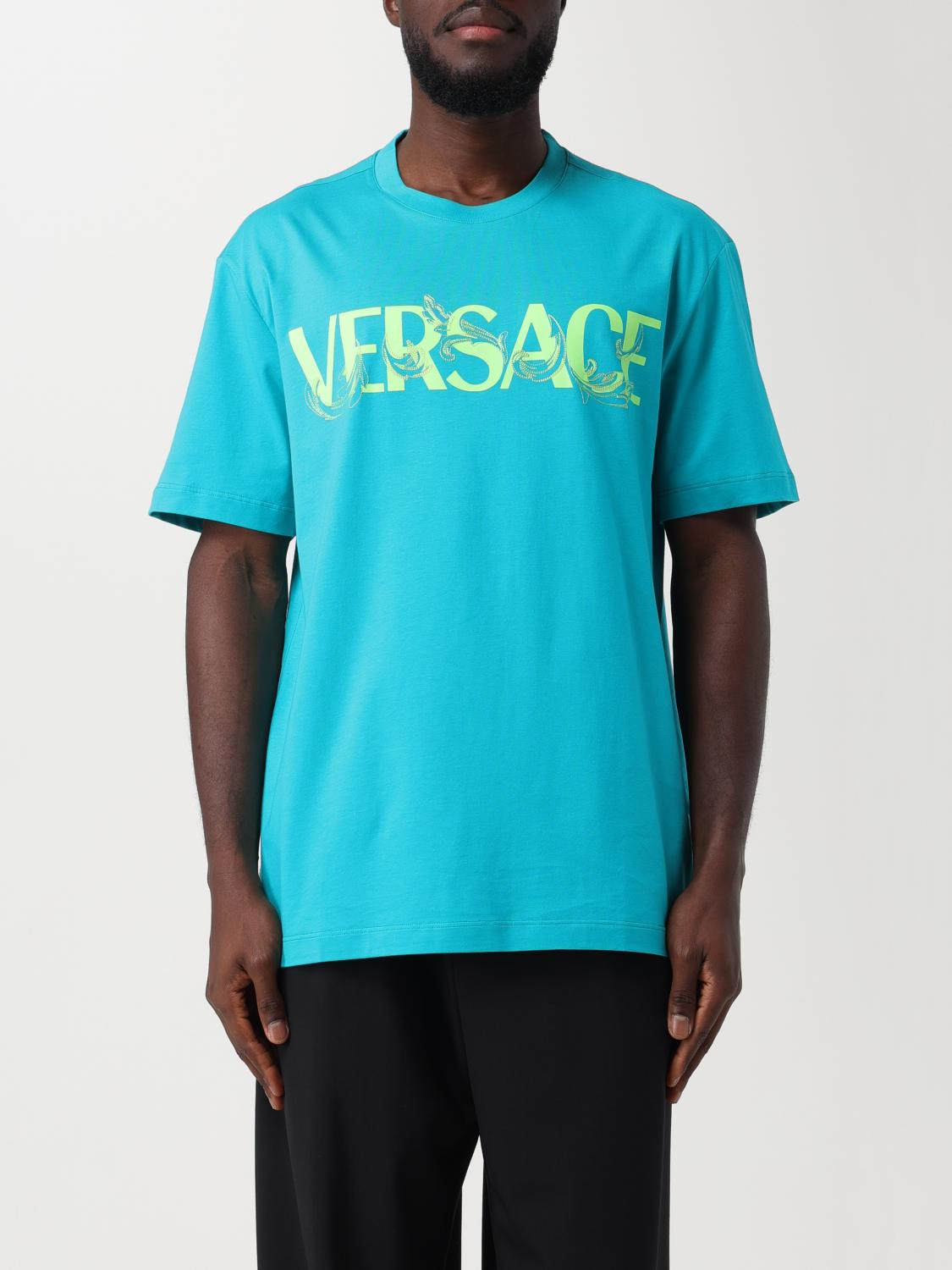 VERSACE: T-shirt men Green Versace t-shirt 10069741A04949