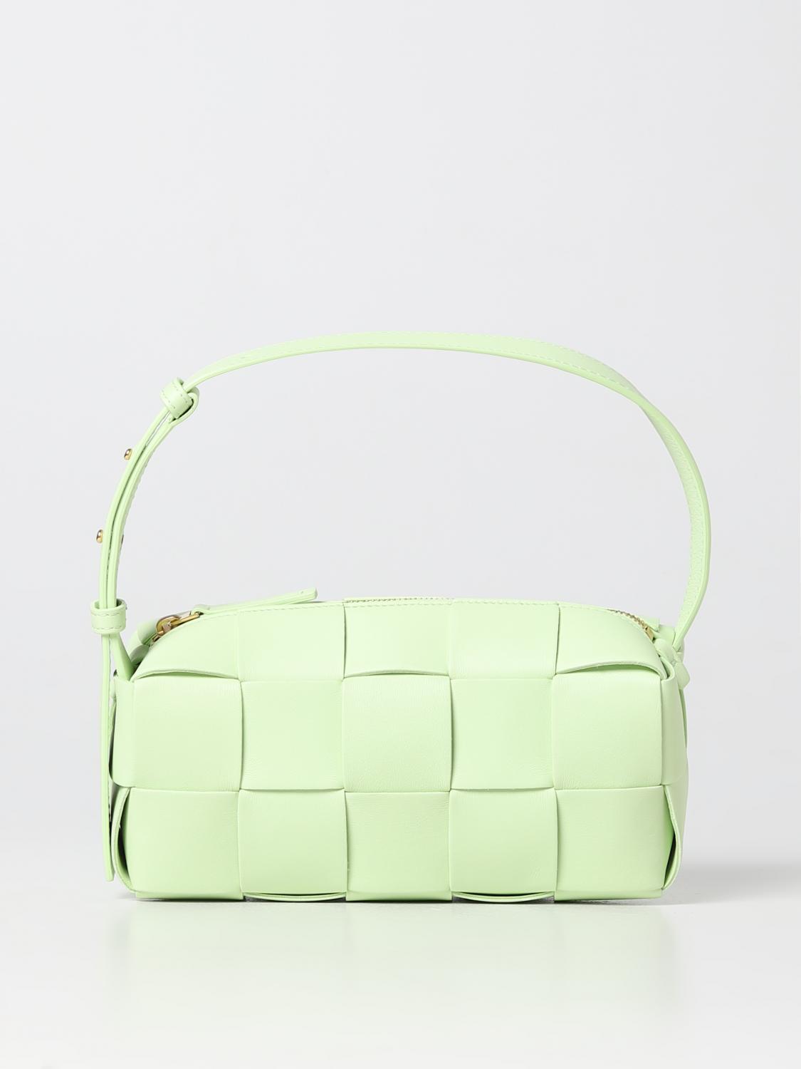 BOTTEGA VENETA BORSA A SPALLA: Borsa Brick Cassette Bottega Veneta in pelle intrecciata, Verde - Img 1