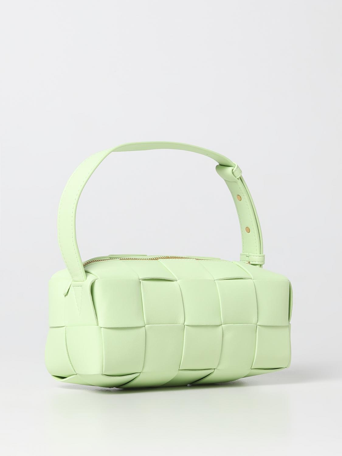BOTTEGA VENETA BORSA A SPALLA: Borsa Brick Cassette Bottega Veneta in pelle intrecciata, Verde - Img 2