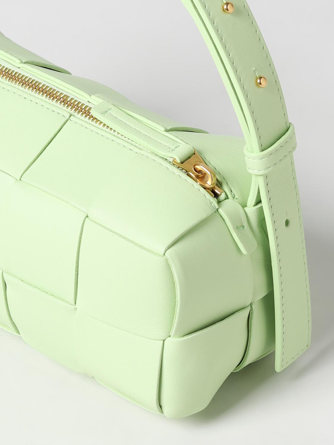 BOTTEGA VENETA BORSA A SPALLA: Borsa Brick Cassette Bottega Veneta in pelle intrecciata, Verde - Img 3