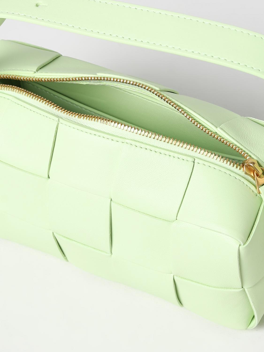BOTTEGA VENETA BORSA A SPALLA: Borsa Brick Cassette Bottega Veneta in pelle intrecciata, Verde - Img 4