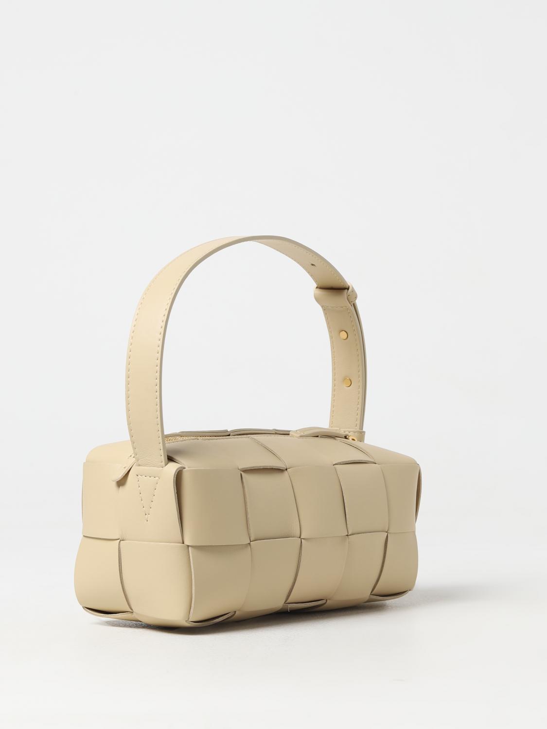 BOTTEGA VENETA BORSA A SPALLA: Borsa Brick Cassette Bottega Veneta in pelle intrecciata, Beige - Img 2
