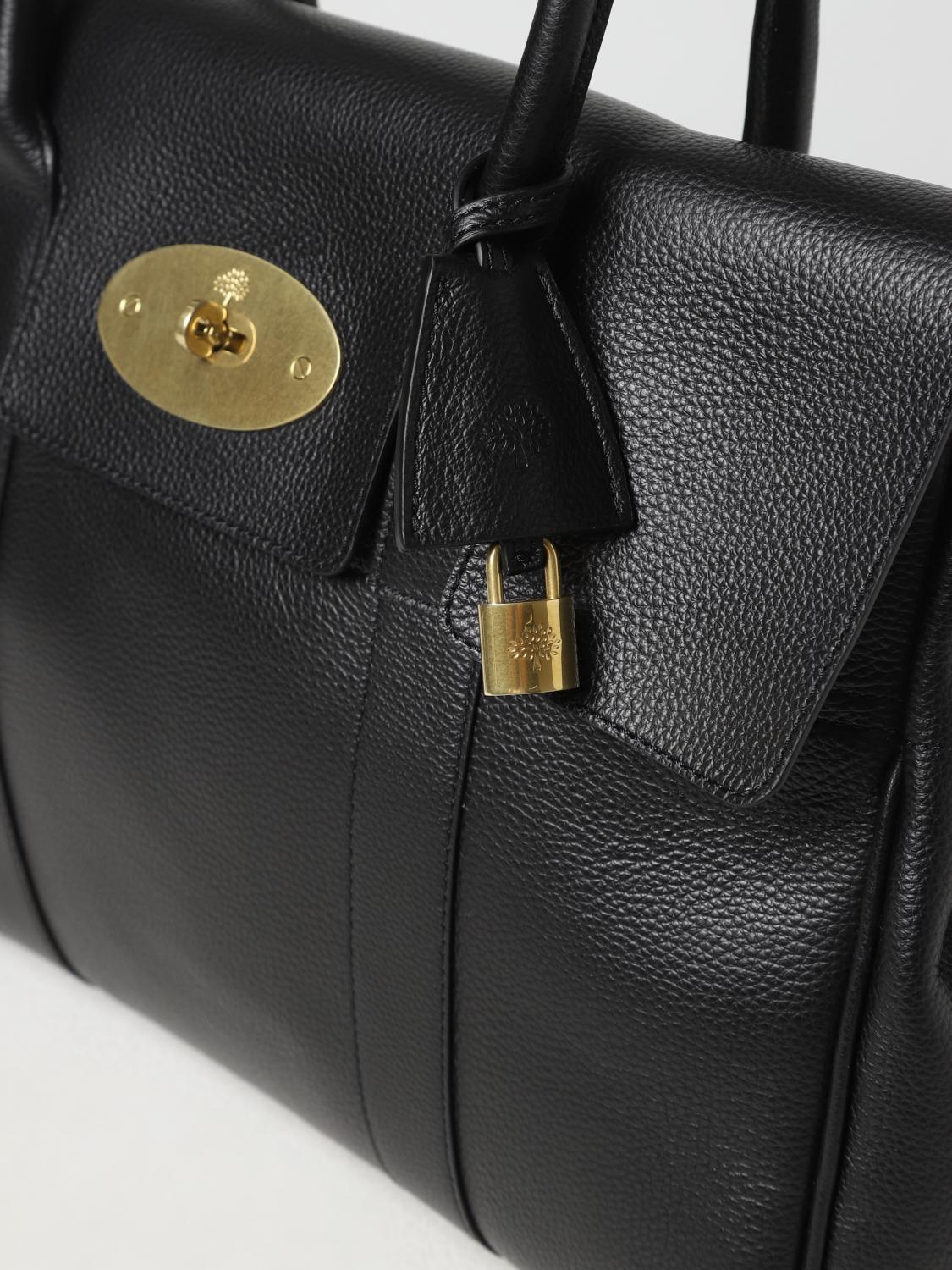 MULBERRY BORSA A MANO: Borsa Bayswater Mulberry in pelle a micro grana, Nero - Img 3
