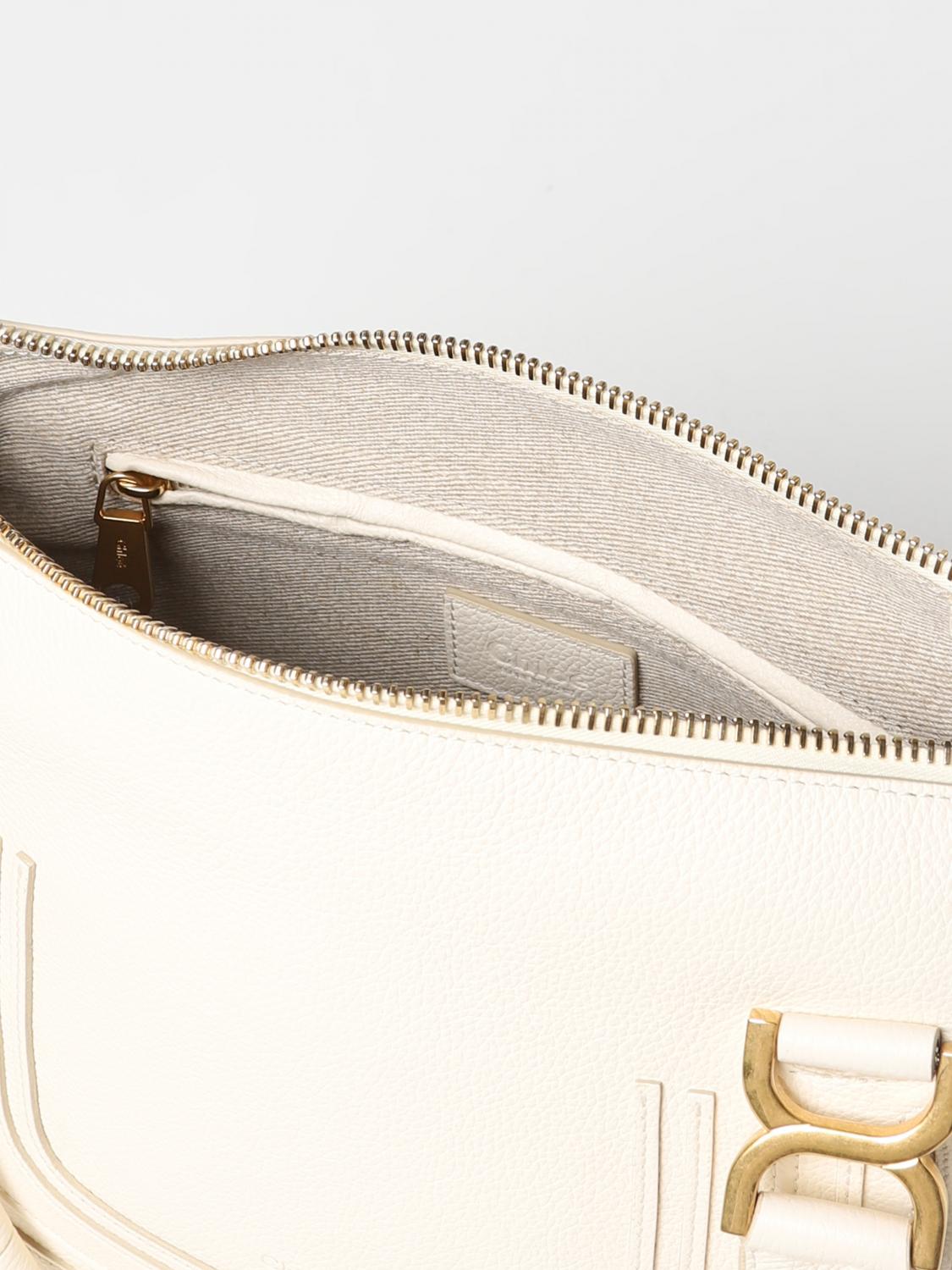 CHLOÉ SAC PORTÉ ÉPAULE: Sac porté main femme ChloÉ, Blanc - Img 4