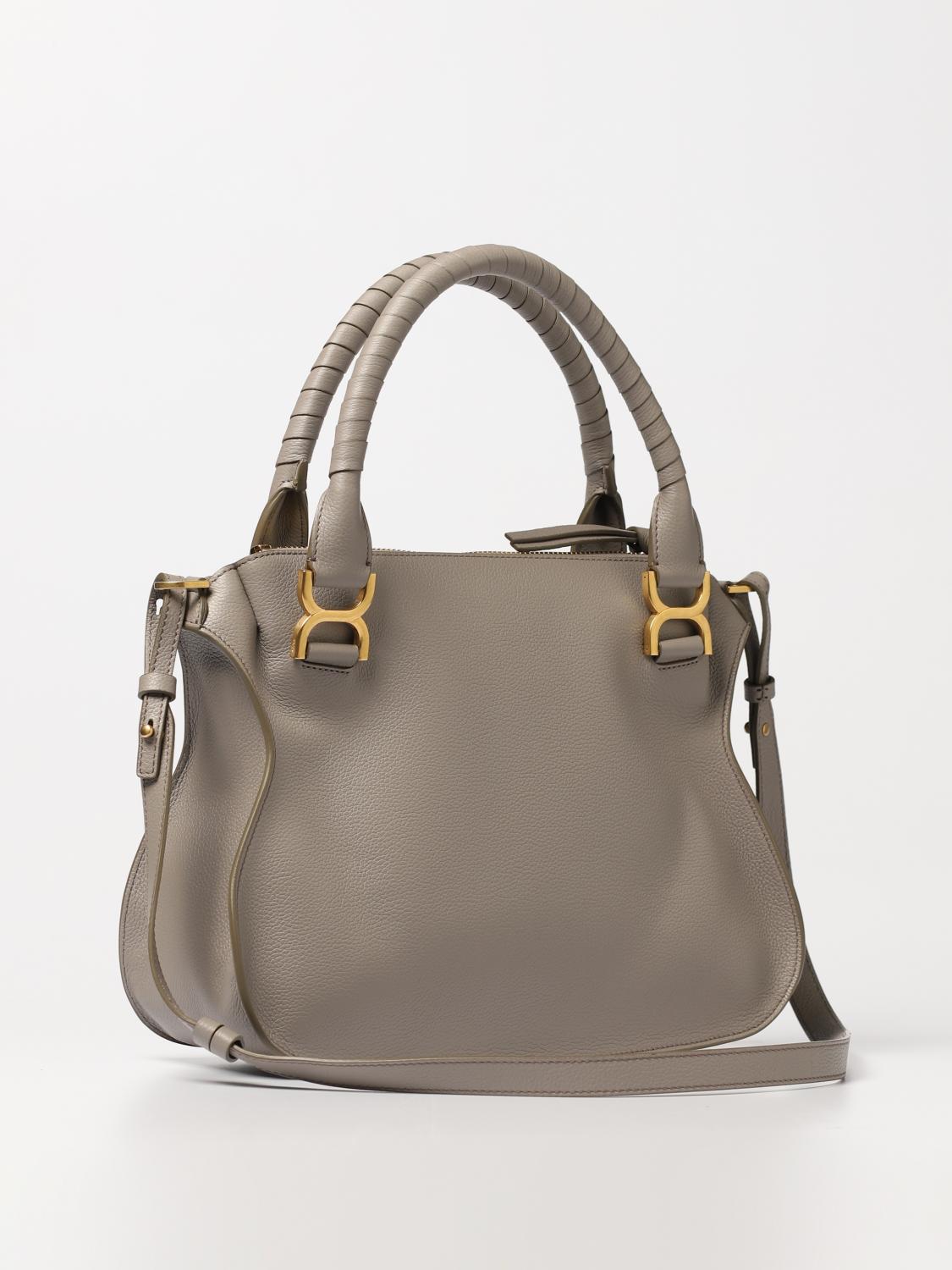 CHLOÉ BORSA A SPALLA: Borsa Marcie Chloé in pelle a grana, Grigio - Img 2