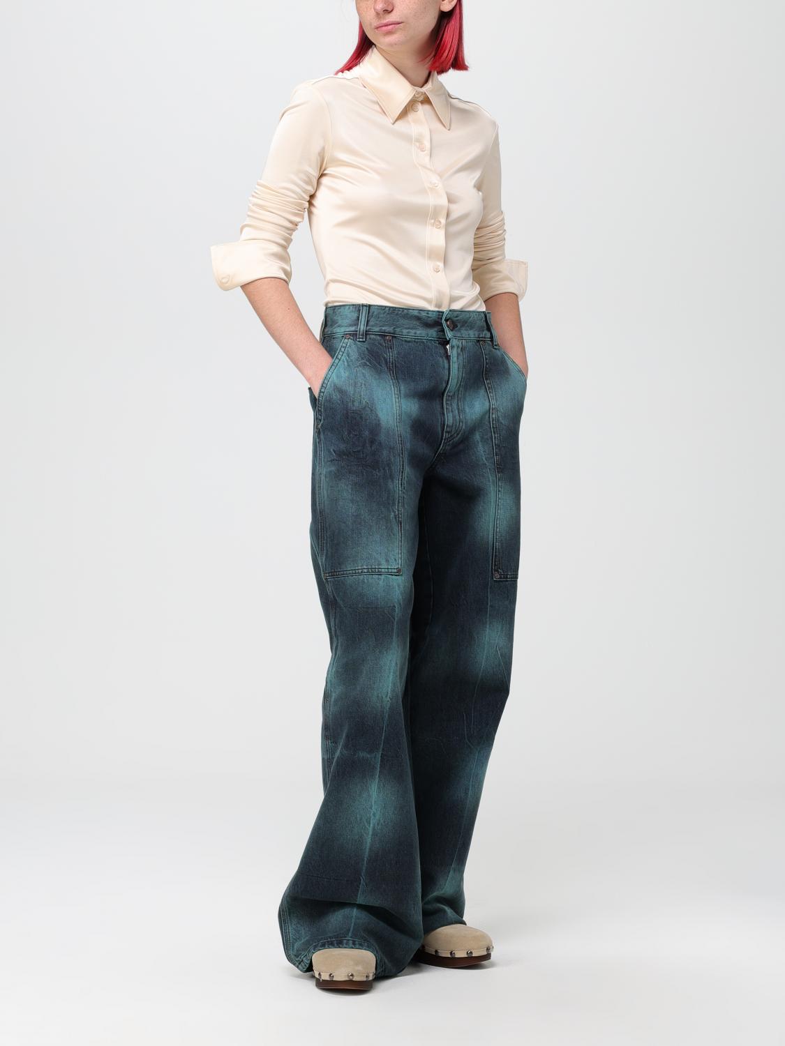 デニム・ジーパン STELLA MCCARTNEY Woman Jeans Green 6D01503SPH40 3905 Stella McCartney Outlet: denim jeans - Green | Stella