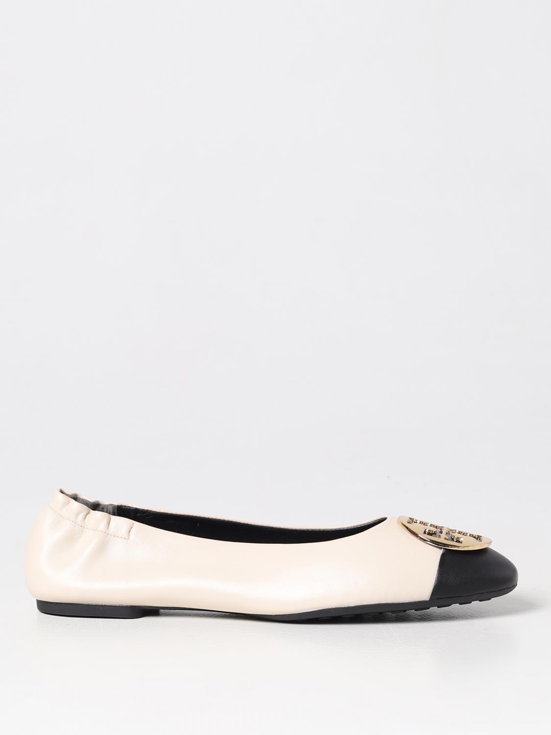 TORY BURCH: Claire ballerinas in nappa leather - Beige