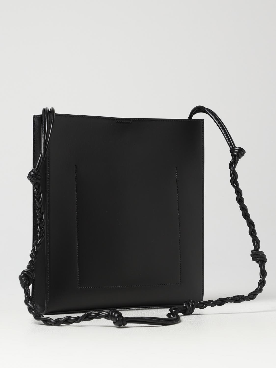 JIL SANDER BORSA A TRACOLLA: Borsa Tangle Jil Sander in pelle, Nero - Img 2