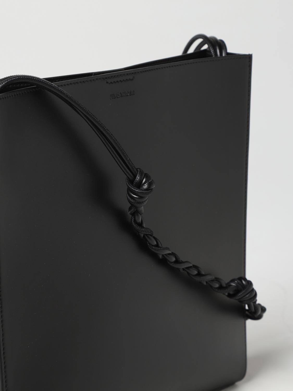 JIL SANDER BORSA A TRACOLLA: Borsa Tangle Jil Sander in pelle, Nero - Img 3