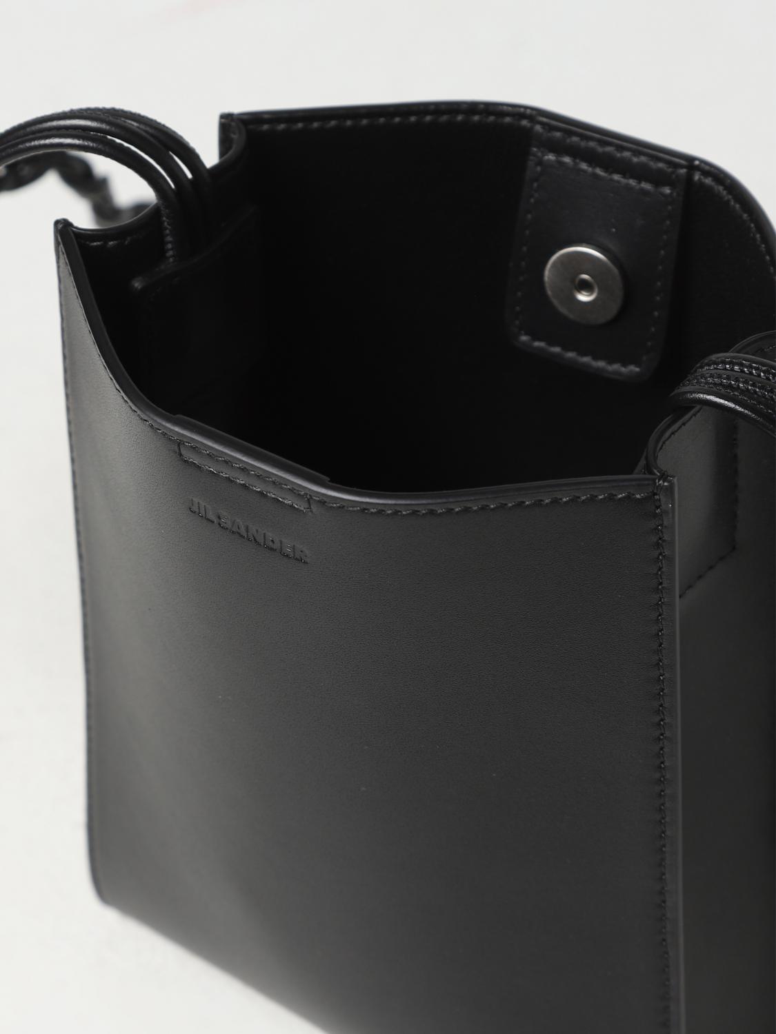 JIL SANDER BORSA A TRACOLLA: Borsa Tangle Jil Sander in pelle, Nero - Img 4