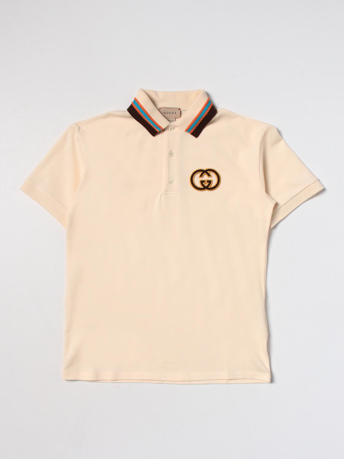 Gucci polo shirt in cotton - Beige | 746739XJFK4 | GIGLIO.COM