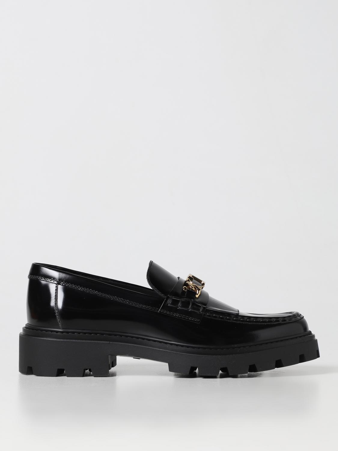 Mocassino con plateau Boy Pelle di vitello spazzolata nera