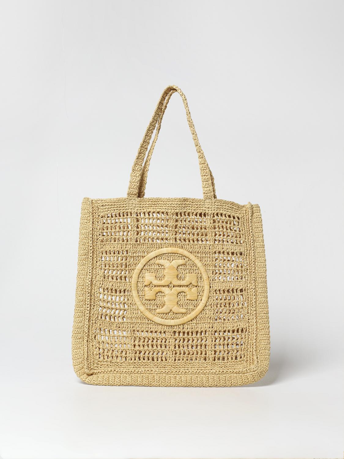 Tory Burch Ella bag in woven raffia - White | 153041 | GIGLIO.COM