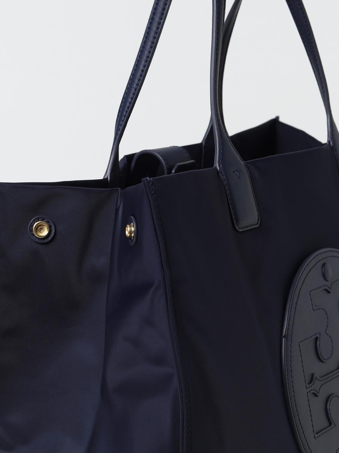 TORY BURCH BORSA TOTE: Borsa Ella Tory Burch in nylon riciclato, Cuoio - Img 3