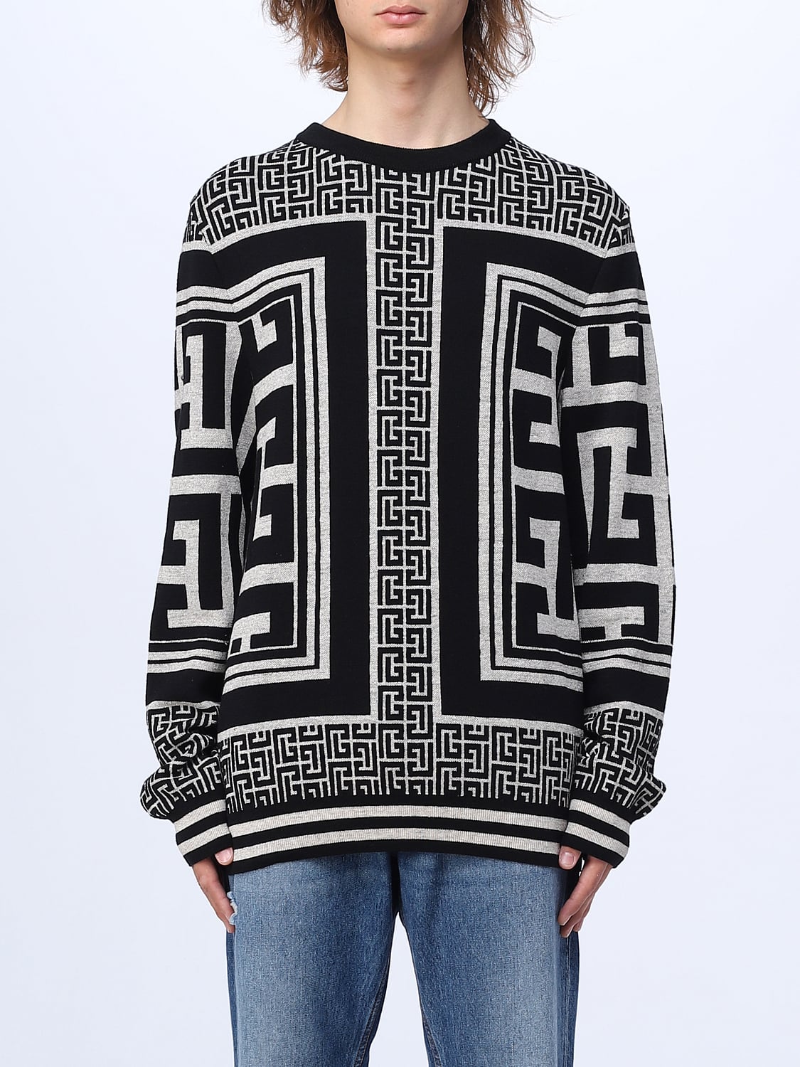 BALMAIN PULLOVER: Pullover herren Balmain, Schwarz - Img 1