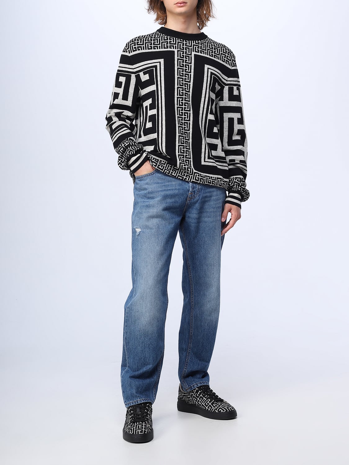 BALMAIN PULLOVER: Pullover herren Balmain, Schwarz - Img 2