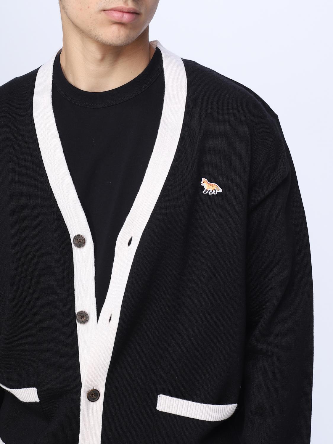 Maison Kitsuné wool cardigan - Black | HU00542KT1036 | GIGLIO.COM