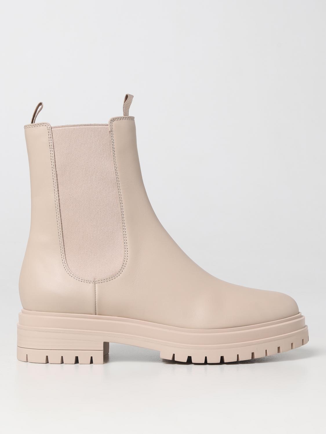 GIANVITO ROSSI STIVALI: Stivaletto Chester Gianvito Rossi in pelle, Polvere - Img 1