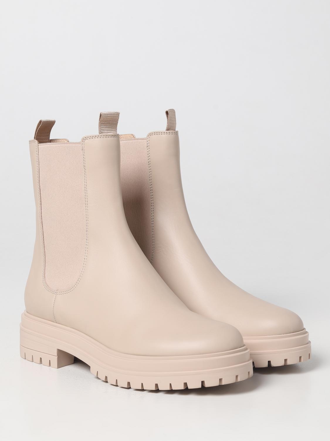 GIANVITO ROSSI STIVALI: Stivaletto Chester Gianvito Rossi in pelle, Polvere - Img 2