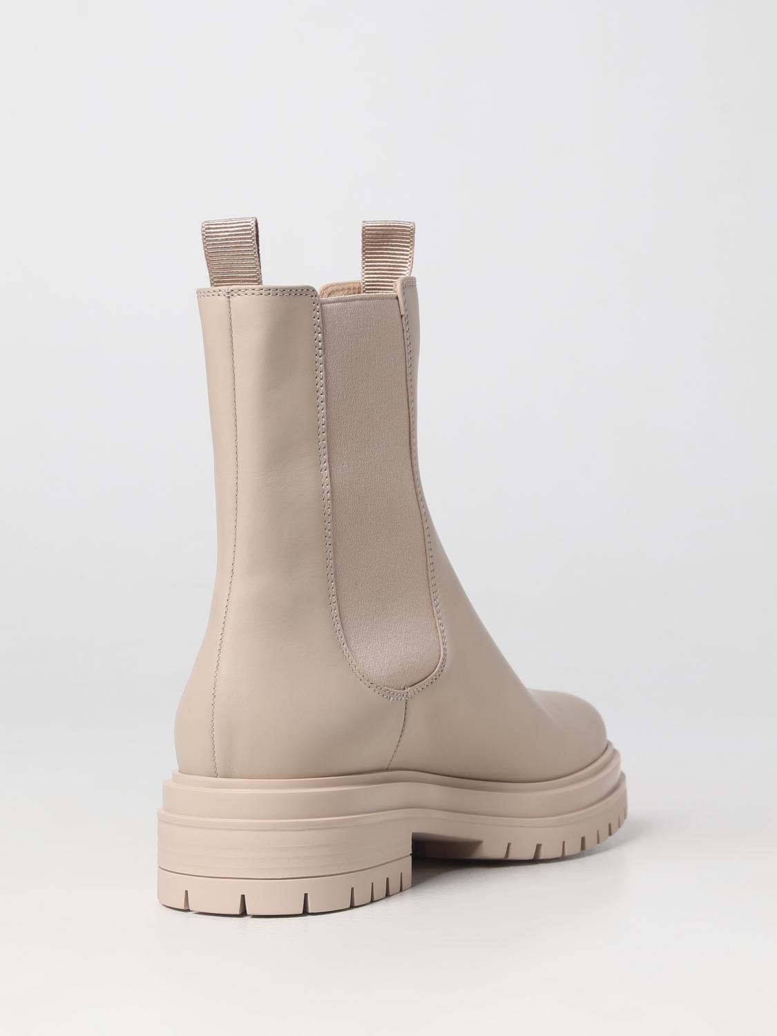 GIANVITO ROSSI STIVALI: Stivaletto Chester Gianvito Rossi in pelle, Polvere - Img 3