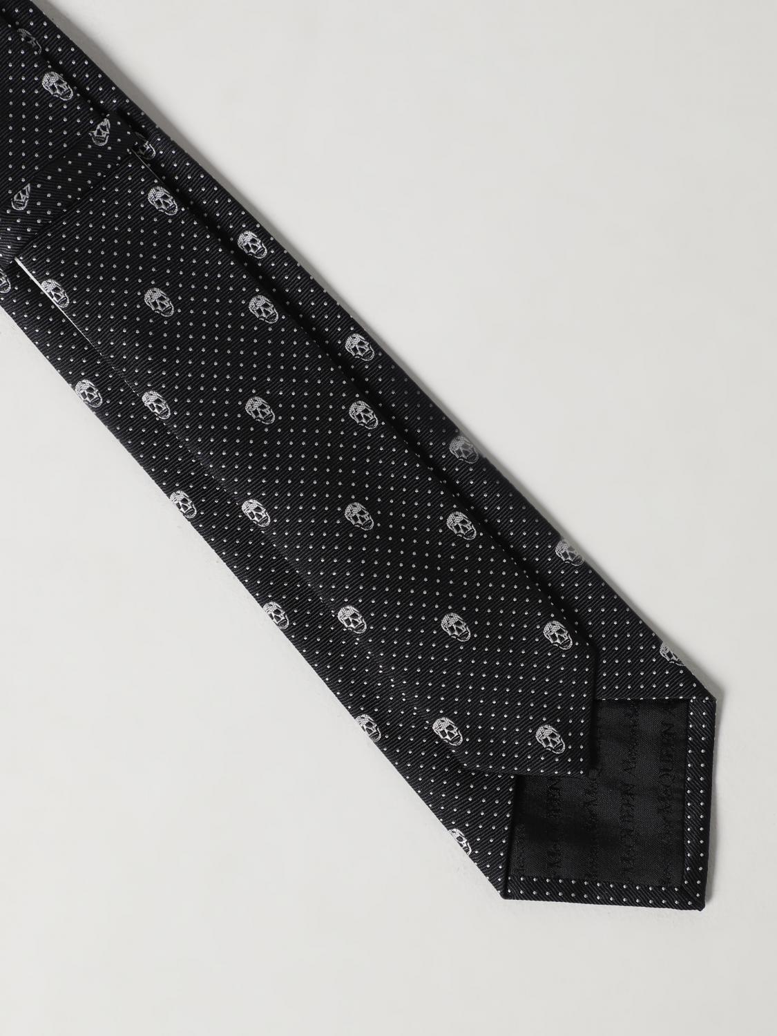 MCQUEEN CRAVATTA: Cravatta Skull McQueen in seta jacquard, Nero - Img 2