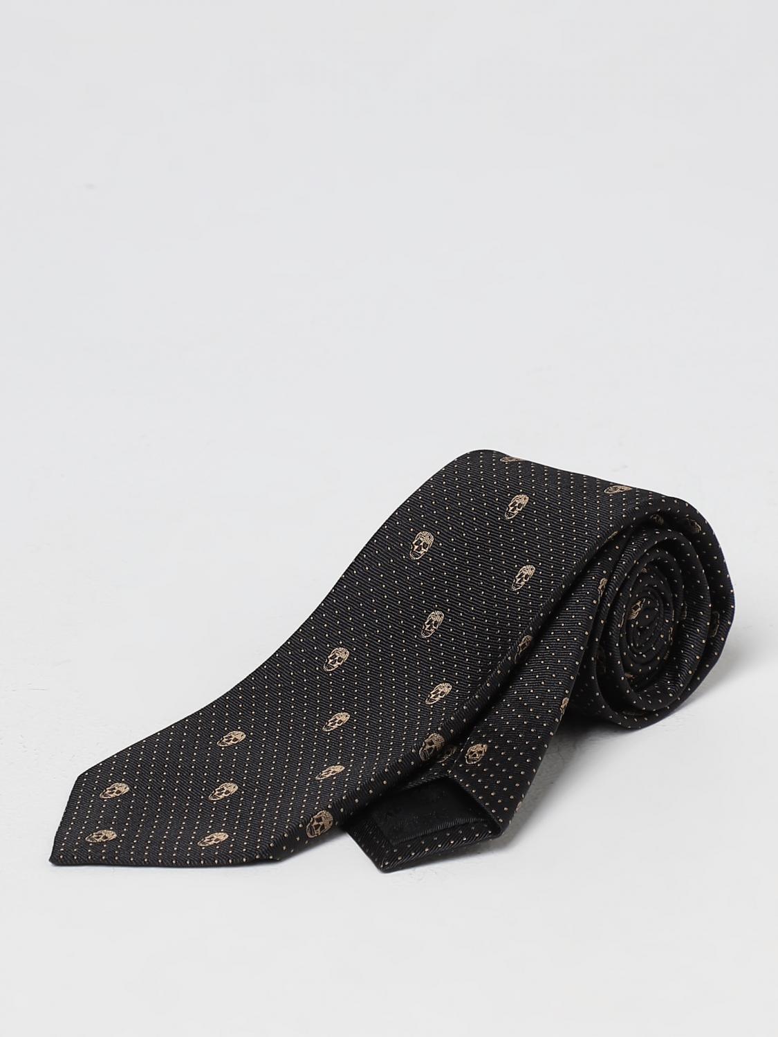 MCQUEEN CRAVATTA: Cravatta Skull McQueen in seta jacquard, Nero 1 - Img 1