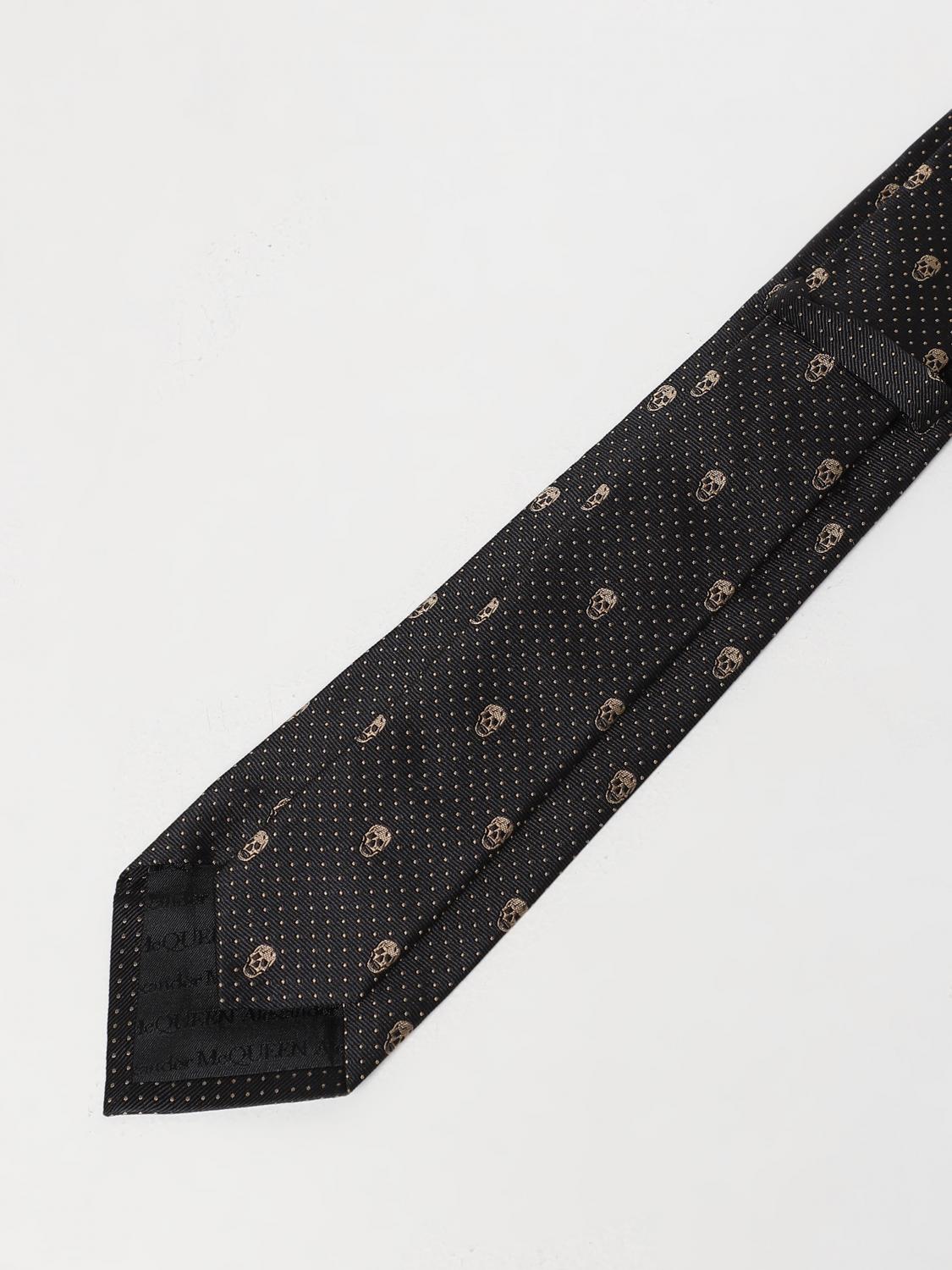 MCQUEEN CRAVATTA: Cravatta Skull McQueen in seta jacquard, Nero 1 - Img 2