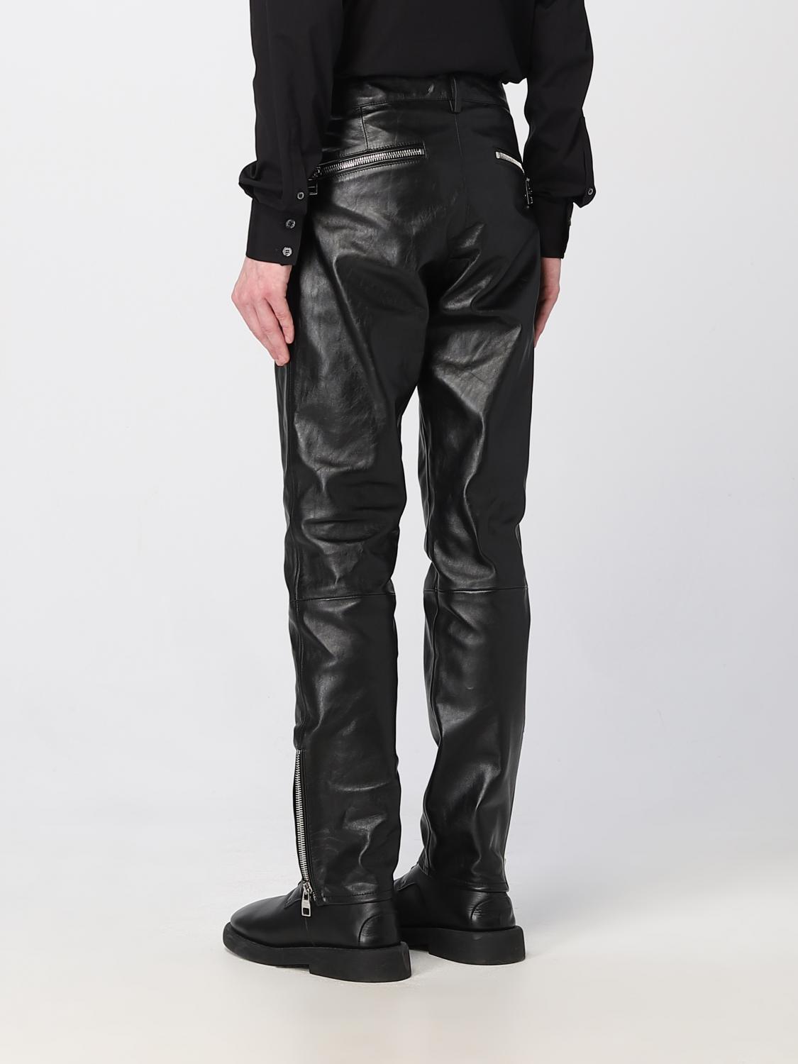 MCQUEEN PANTS: McQueen leather pants, Black - Img 3