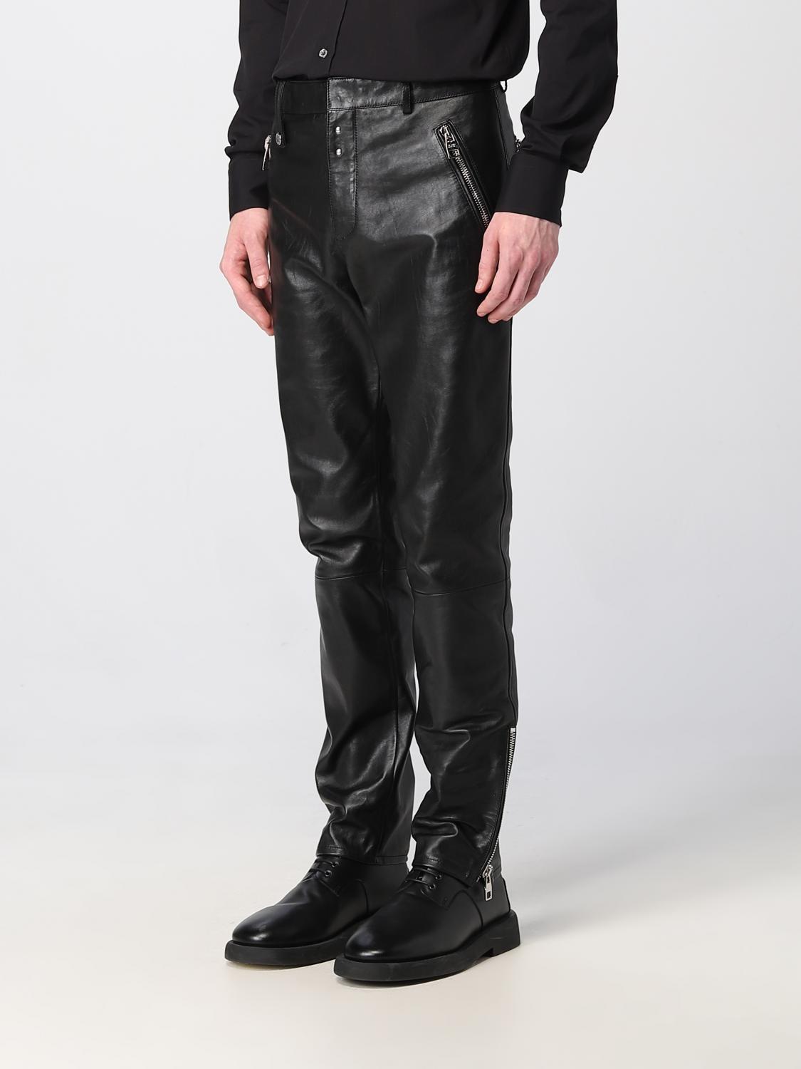 MCQUEEN PANTS: McQueen leather pants, Black - Img 4