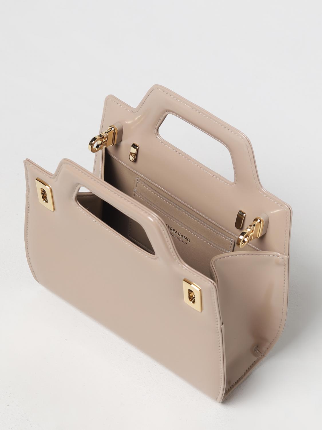 FERRAGAMO: Wanda leather bag - Beige | Ferragamo mini bag 213485