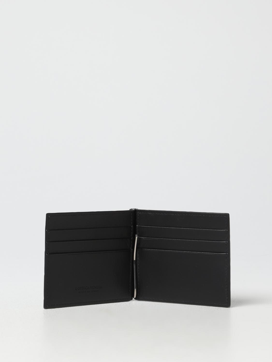 Bottega Veneta credit card holder in woven leather - Black