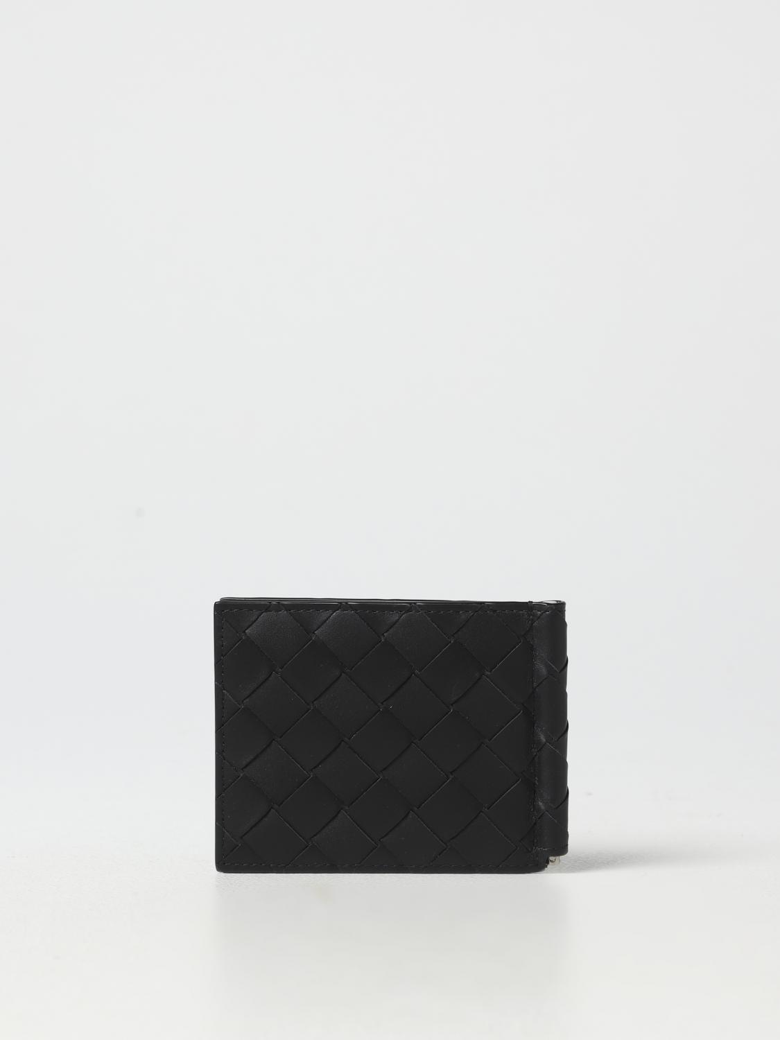 Bottega Veneta credit card holder in woven leather - Black